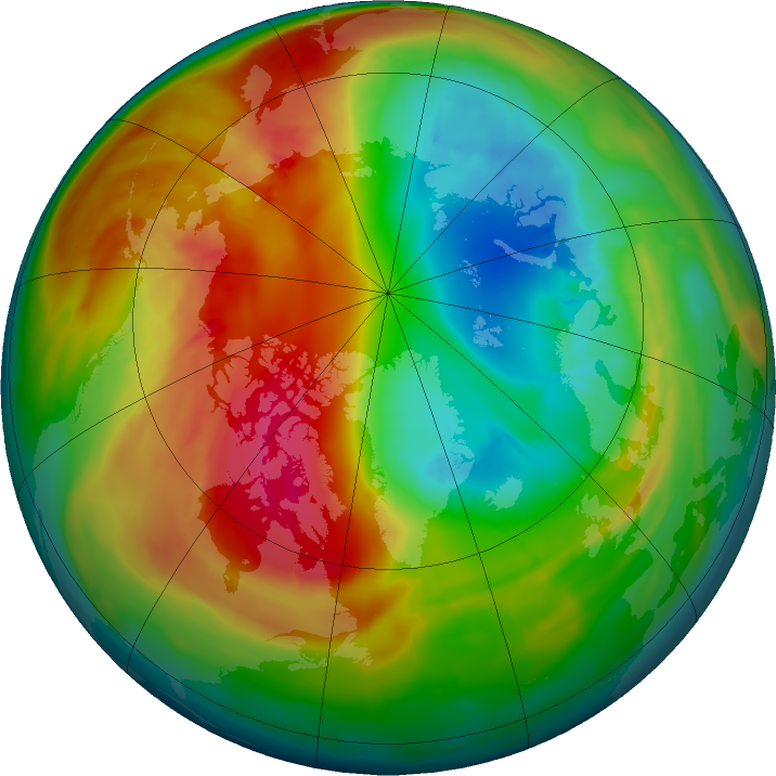 Arctic ozone map for 23 February 2016